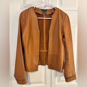 Banana Republic 100% Genuine Leather jacket camel color size 0
